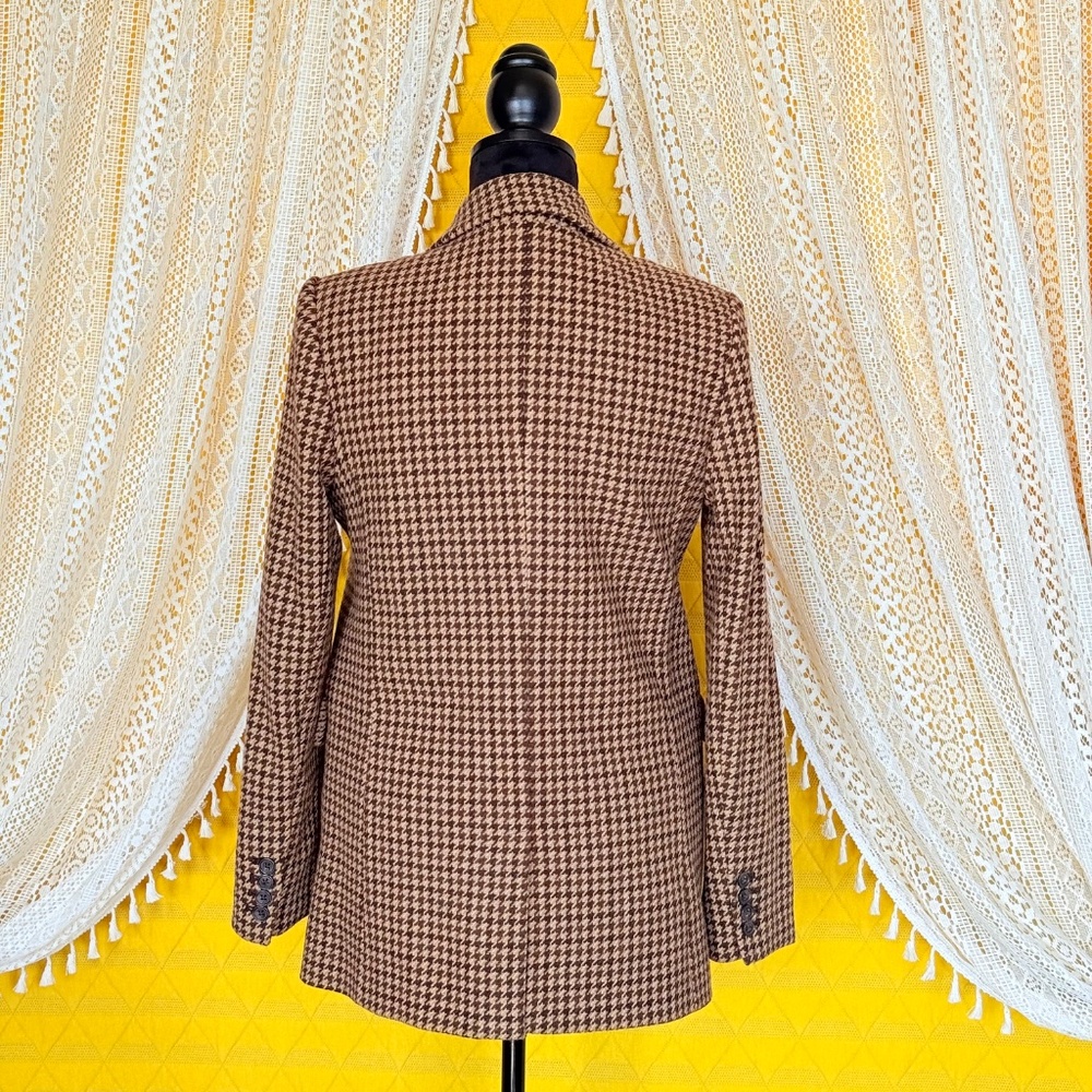 Banana Republic Brown Houndstooth Modern Wool Blazer Women's Size 4 - Picture 8 of 15